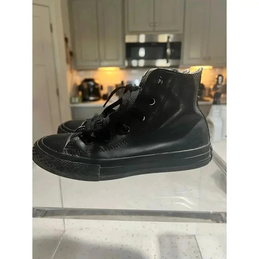 CONVERSE ALL STARS  faux leather hightop chuck taylor kids size 13